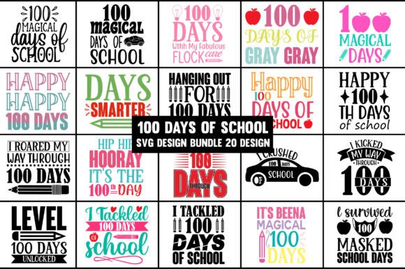 100 Days of School SVG Bundle: A Stitch Test