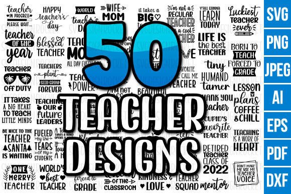 50 Teacher Svg Bundle: A Versatile Design Collection