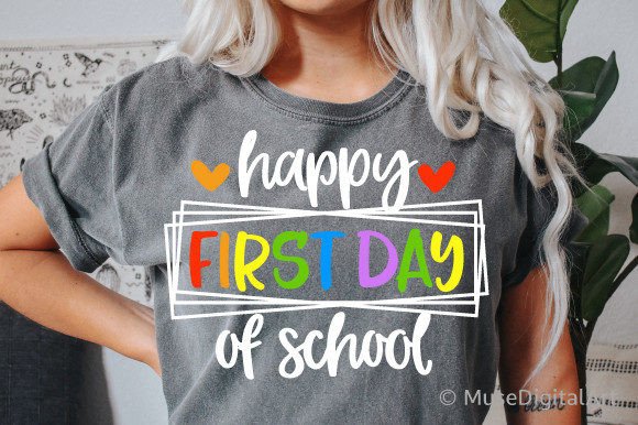 Happy First Day of School Embroidery Design