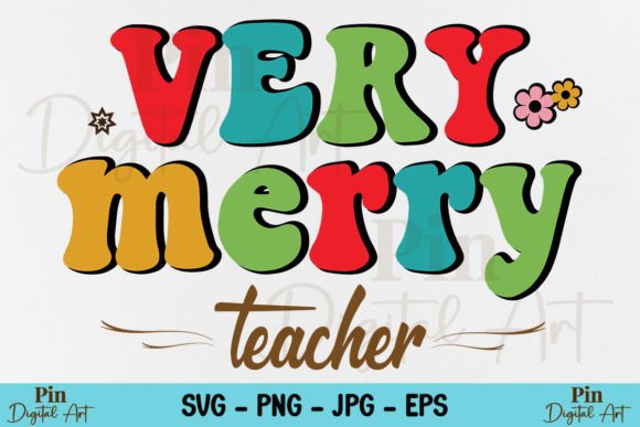 Very Merry Teacher SVG: A Retro Christmas Delight